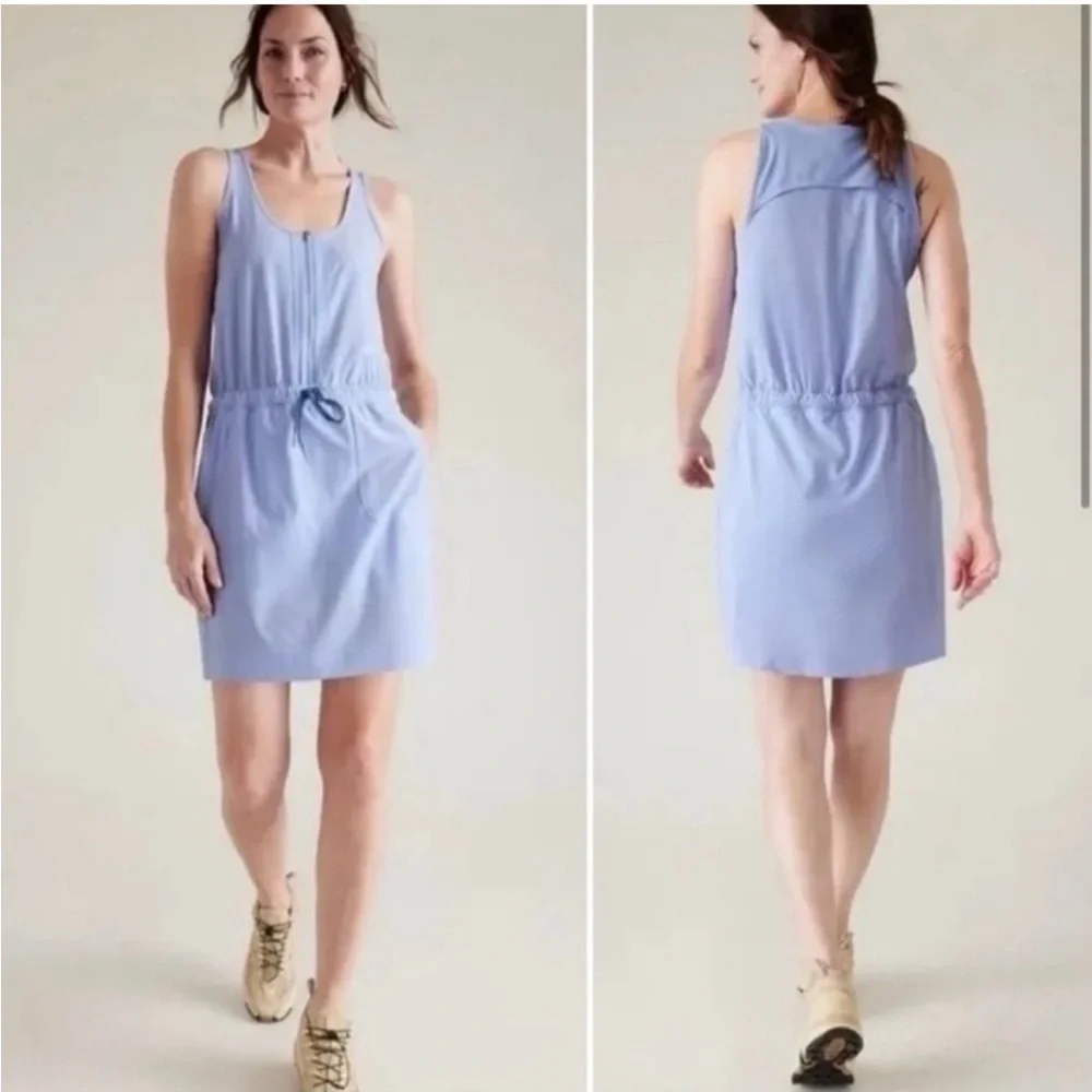 Athleta Expedition Sleeveless Periwinkle Blue Skort Dress - Size 12 - Picture 3 of 8